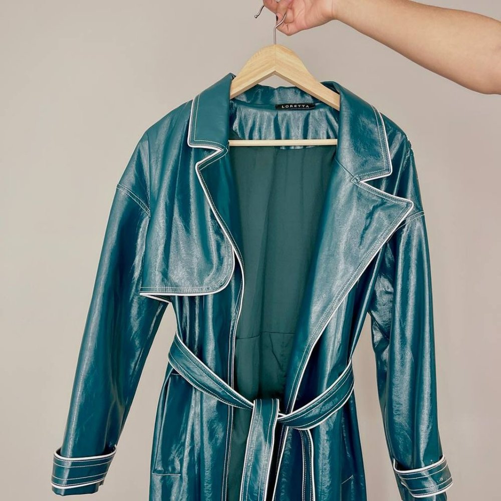 Green long jacket - Picture 5 of 7